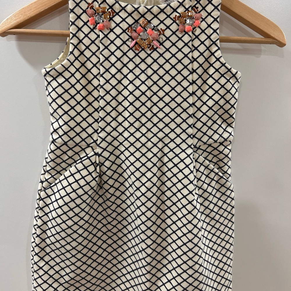CREWCUTS Preppy Dress with Embellished Neckline